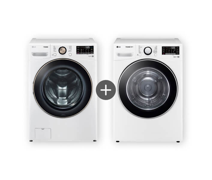 트롬 AI 세탁기 21kg + 건조기 19kg