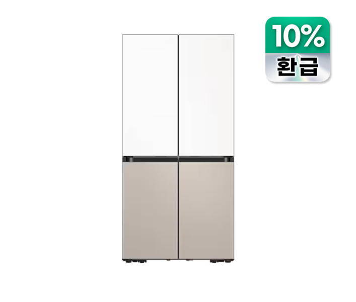 [으뜸효율] BESPOKE AI 하이브리드 4도어 키친핏 Max 냉장고 623L 새틴