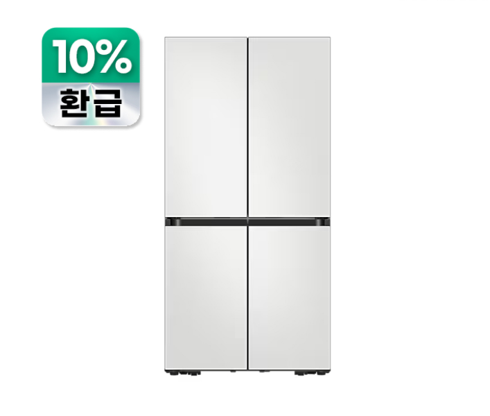 [으뜸효율] BESPOKE AI 하이브리드 4도어 키친핏 Max 냉장고 623L 코타화이트
