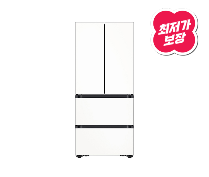 [으뜸효율] Bespoke AI 김치플러스 4도어 키친핏 Max 420L 에센셜화이트
